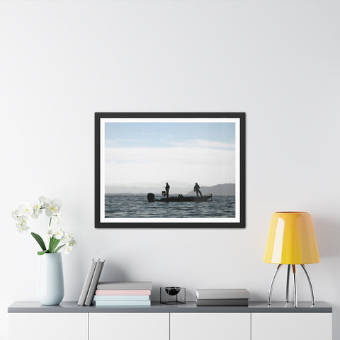 Fishing Boat - Silhouette Framed Poster - Perfect for Outdoor Enthusiasts and Home Decor