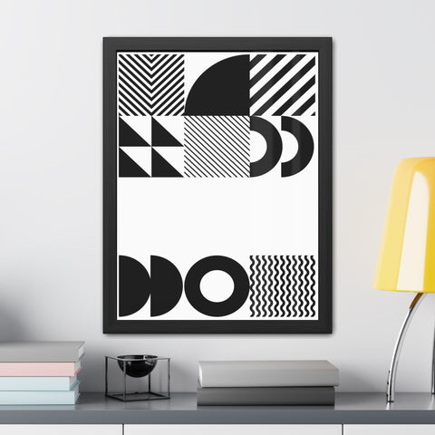 Modern Geometric Framed Posters - Minimalist Black & White Wall Art