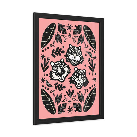 Mirror 5 - Playful Jungle Themed Framed Posters - Tiger and Leopard Artwork for Kids' Rooms