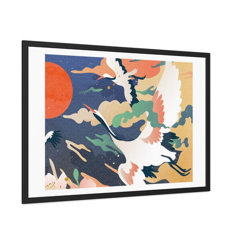 Pelican 2 - Elegant Crane Framed Poster - Serene Wall Art for Nature Lovers