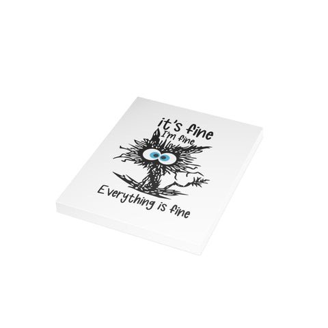 Humorous 'Everything Is Fine' Greeting Card - Humorous Greeting Card - Illustrated, Funny, Snarky, Modern