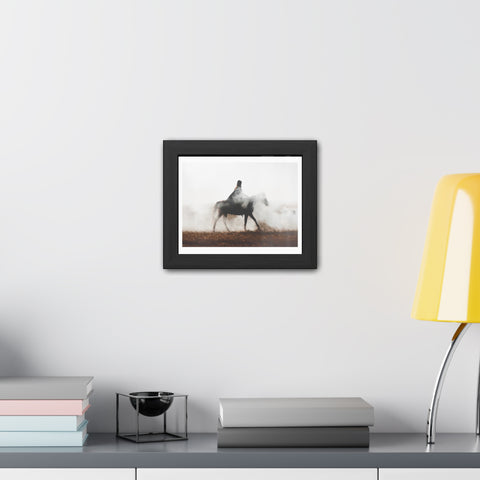 Fog Ride - Mystical Horse Framed Poster - Perfect for Home Decor & Gift Ideas