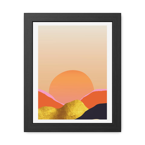 South 3 - Warm Sunset Framed Poster - Modern Home Décor for Nature Lovers