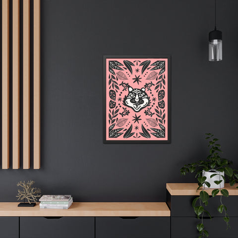 Mirror 3 - Whimsical Wolf Framed Poster - Playful Nature-Inspired Wall Art