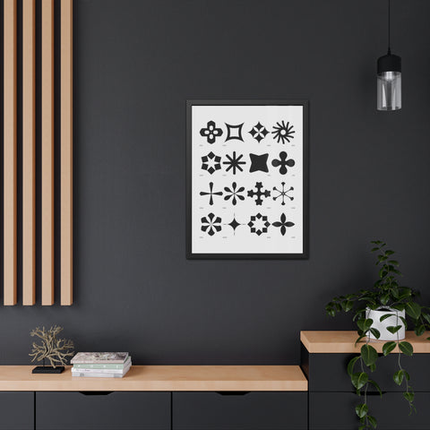 Gridlock 1 - Modern Geometric Framed Poster Art - Stylish Decor for Home and Office