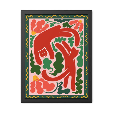 Amazon 4 - Whimsical Bear Framed Poster - Vibrant Animal Art for Nature Lovers