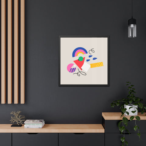 Cluster 3 - Abstract Framed Poster Art - Modern Decor for Home & Office