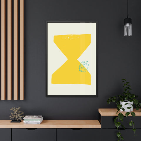 Jonathan 3 - Modern Framed Poster - Yellow Hourglass Art for Home Decor