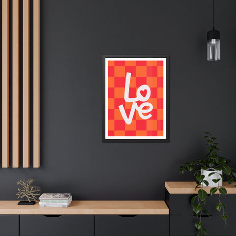 Lovin' 4 - Love Checkered Framed Poster - Perfect Wall Art for Home Decor & Gifts