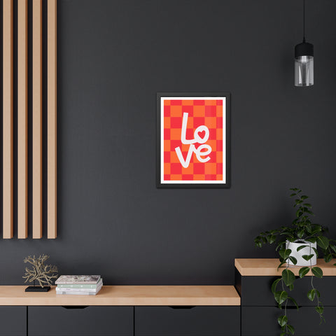 Lovin' 4 - Love Checkered Framed Poster - Perfect Wall Art for Home Decor & Gifts