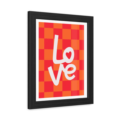 Lovin' 4 - Love Checkered Framed Poster - Perfect Wall Art for Home Decor & Gifts