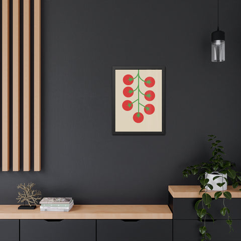 Tomato Vine Framed Poster - Minimalist Wall Art for Kitchen Decor