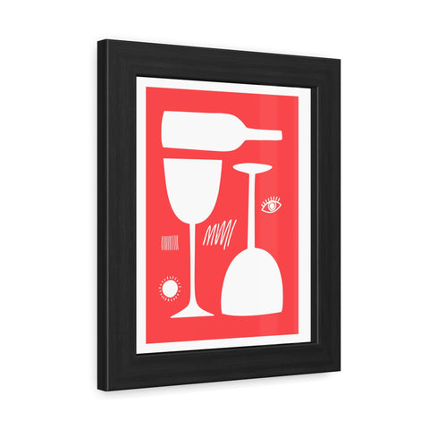 Wine Country 5 - Modern Abstract Framed Poster - Wine Glass & Bottle Art