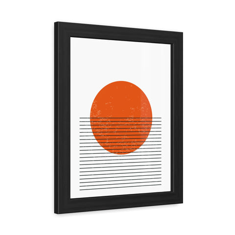 Ink Stamp 3 - Minimalist Sunset Framed Poster - Modern Home Decor Art