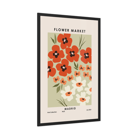 Flower Market - Madrid - Framed Floral Poster - Flower Market Madrid Art Print