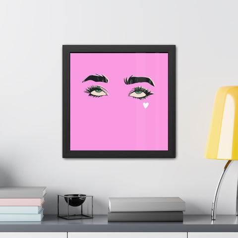 How your email finds me - Stylish Framed Poster with Eye Art - Pink Wall Decor for Modern Spaces