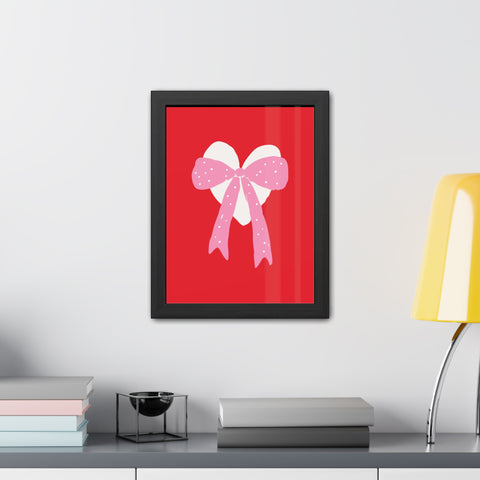 With a bow 2 - Heart Ribbon Framed Poster - Perfect for Valentine's Day Decor