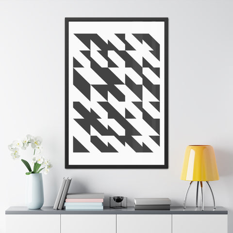 Gridline 1 - Modern Geometric Framed Poster - Monochrome Wall Art for Home Décor