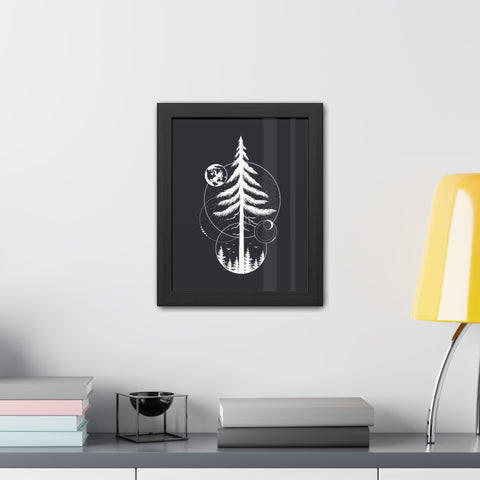 Treecraft 1 - Nature-Inspired Framed Poster - Cosmic Pine Tree Wall Art