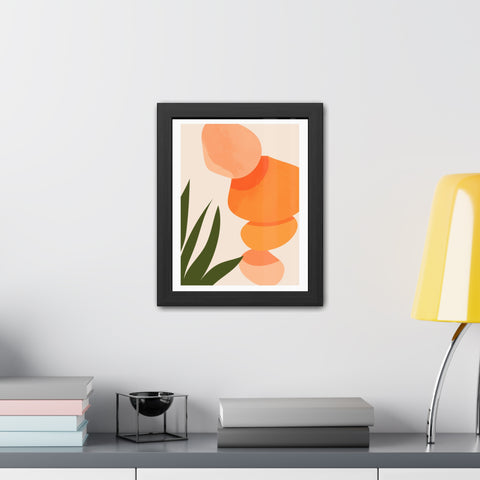 Agora 3 - Modern Abstract Framed Poster - Earthy Tones for Home Décor