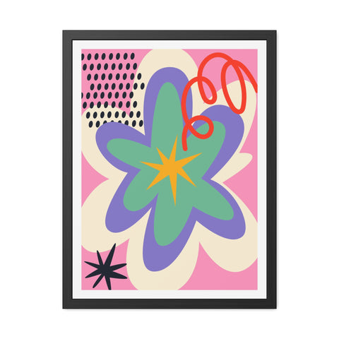 Kurian 6 - Vibrant Floral Framed Poster - Colorful Wall Art for Home Decor