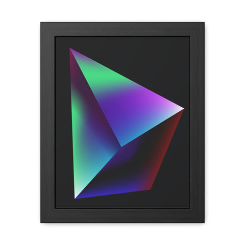 Omega 3 - Minimalist Geometric Framed Poster - Vibrant 3D Triangle Art for Modern Decor