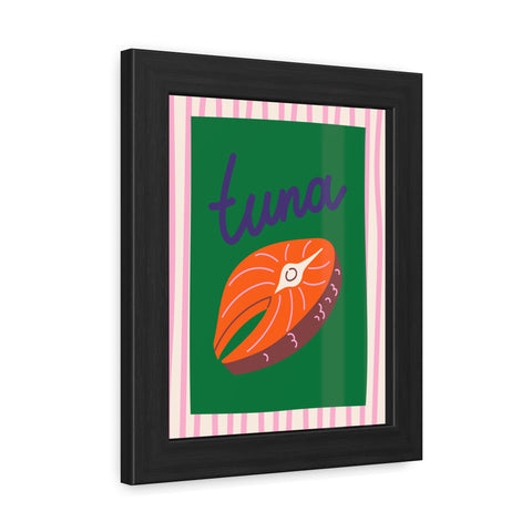 Whimsical Tuna Framed Poster - Fun Kitchen Decor for Seafood Lovers