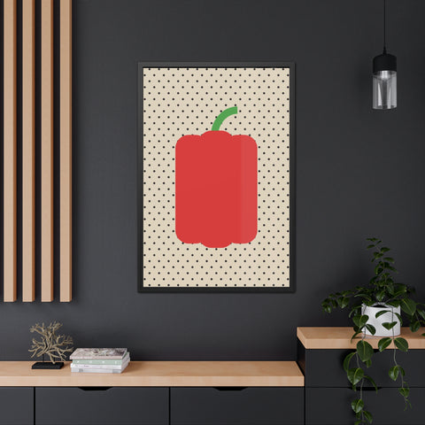 Gamba 1 - Modern Pepper Framed Poster - Minimalist Kitchen Decor