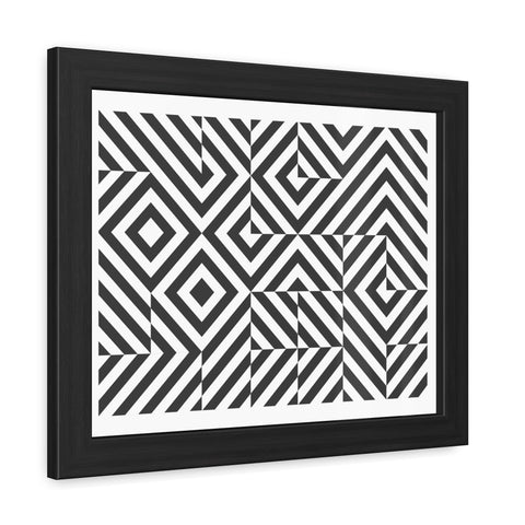 Horizon Grid 2 - Modern Geometric Framed Poster - Black and White Wall Art for Home Decor