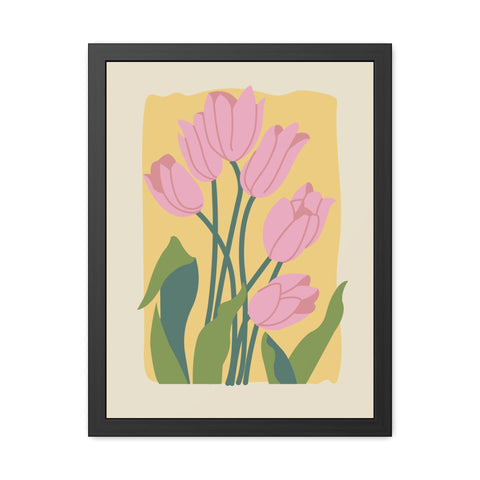 Flowers 3 - Blossoming Tulips Framed Poster - Modern Floral Wall Art