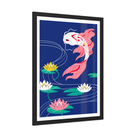 Japanese Garden 1 - Koi Fish Framed Poster - Tranquil Water Lily Art for Home Décor