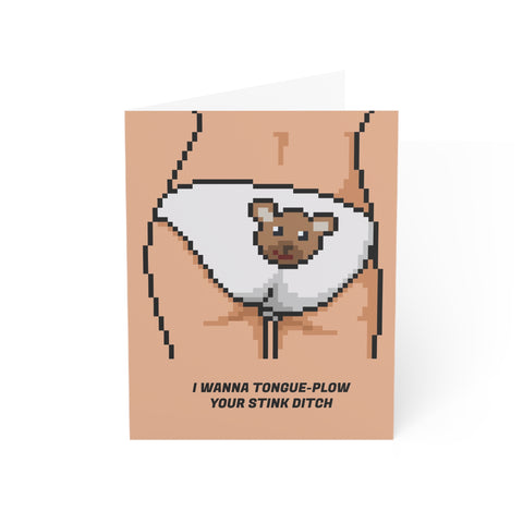 I wanna tongue-plow your stink ditch - Greeting Card