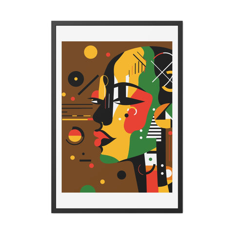 Africa 4 - Modern Framed Art Poster - Colorful Abstract Portrait