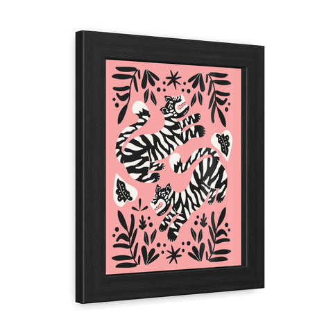 Mirror 4 - Playful Tiger Framed Poster Art for Animal Lovers - Vibrant Wall Decor