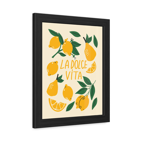 La Dolce Vita Lemon Framed Poster – Bright and Cheerful Wall Art for Home Decor