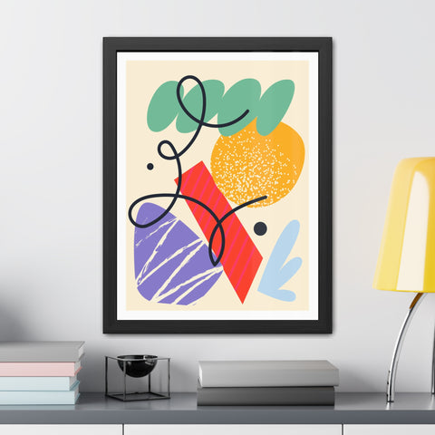 Kurian 3 - Abstract Geometric Framed Poster - Modern Wall Art for Home Décor