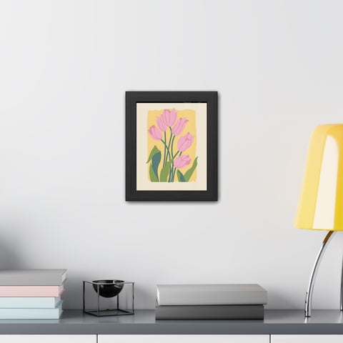 Flowers 3 - Blossoming Tulips Framed Poster - Modern Floral Wall Art
