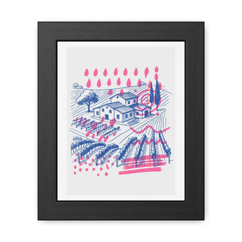 Wine Country 3 - Vibrant Vineyard Framed Poster - Modern Art Decor for Wine Lovers
