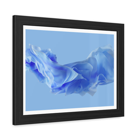 Foldable Study - Serene Blue Abstract Framed Poster - Modern Wall Art Decor for Calm Spaces