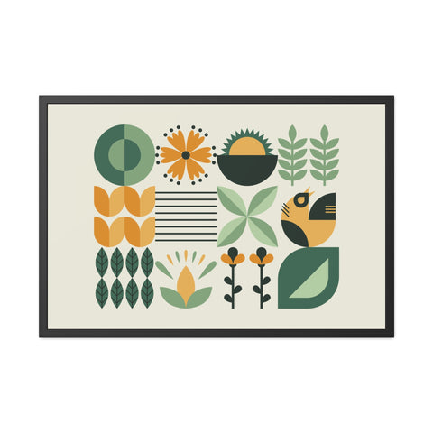 Farmhouse 1 - Botanical Framed Poster Art - Modern Home Decor for Nature Lovers