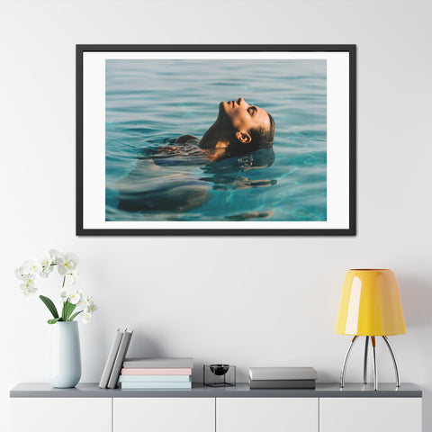The Dip - Serene Woman Framed Poster - Tranquil Wall Art for Home Decor