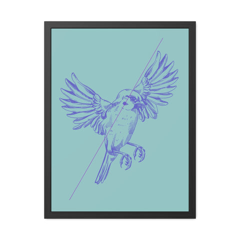 Wings 4 - Blue Bird Framed Poster - Elegant Wall Art for Home Decor