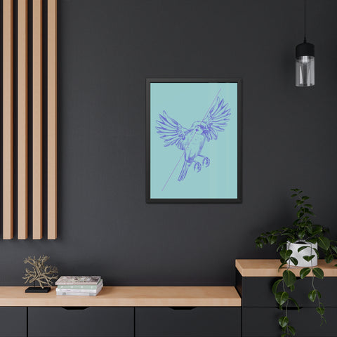Wings 4 - Blue Bird Framed Poster - Elegant Wall Art for Home Decor