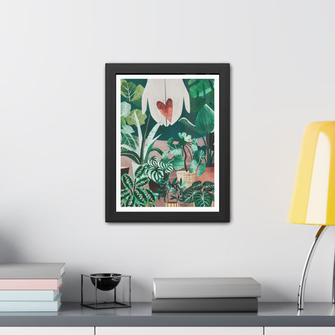 Green Thumb - Botanical Heart Framed Poster - Nature-Inspired Wall Art for Plant Lovers