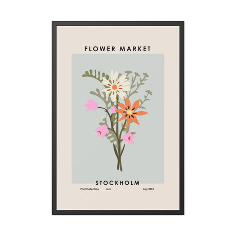 Flower Market - Stockholm - Botanical Framed Poster - Flower Market Stockholm Art Print