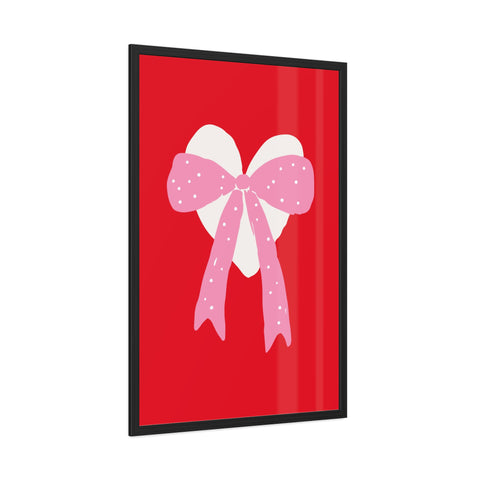 With a bow 2 - Heart Ribbon Framed Poster - Perfect for Valentine's Day Decor