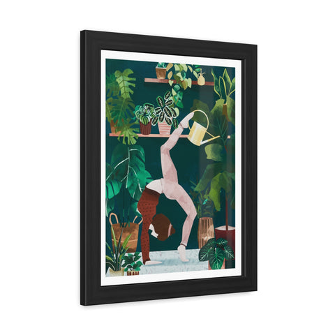Botanical Yoga Framed Poster - Indoor Plant Decor for Peaceful Vibes