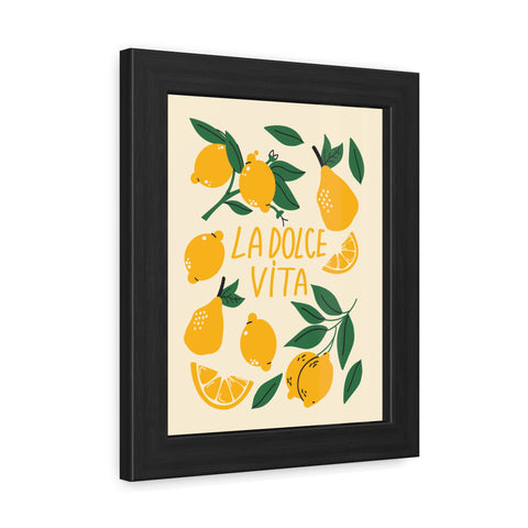 La Dolce Vita Lemon Framed Poster – Bright and Cheerful Wall Art for Home Decor