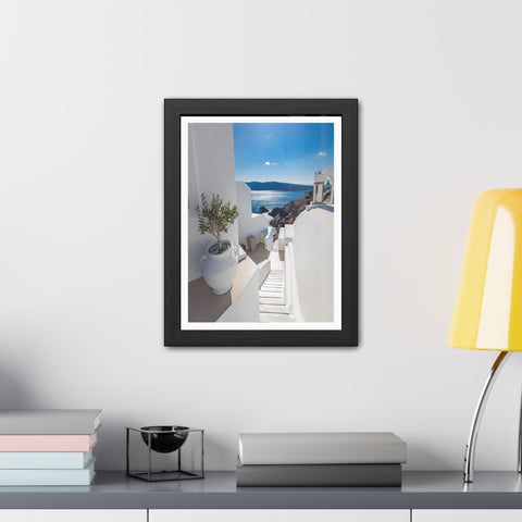 Greek Summer - Serene Coastal Framed Poster - Perfect for Home Decor & Gift Ideas