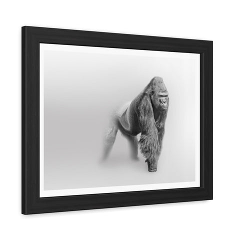 Majestic Gorilla Framed Poster | Monochrome Wall Art for Animal Lovers
